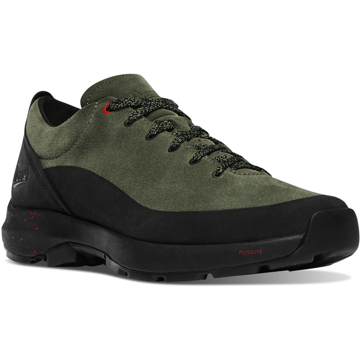 Danner Mens Caprine Low Suede Hiking Shoes Green/Black - HNB406287